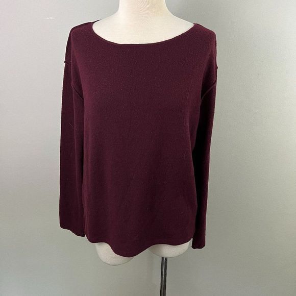 NWOT SWEET ROMEO Burgundy Deep Red Super Soft Crew Neck Sweater‎ (S) - Picture 2 of 8